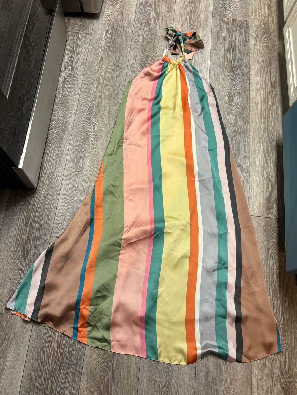 Zara Multicolor Vertical Stripe Maxi Dress - Sleeveless - Picture 5 of 10